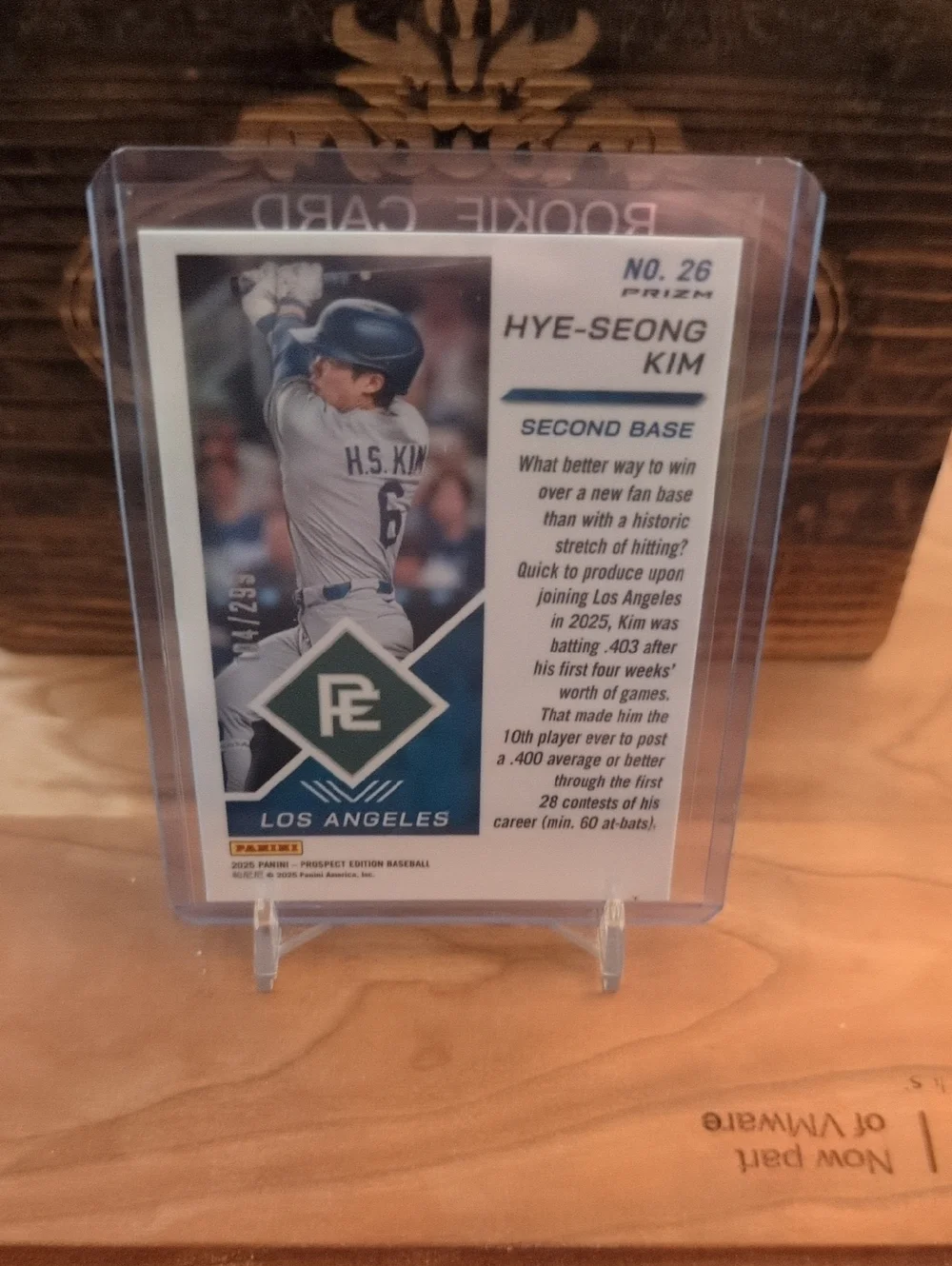 2025 Panini Hye-Seong Kim Prospect Edition Rookie Card #104/299 Dodgers - Picture 4 of 4